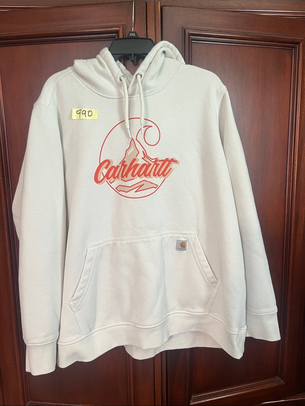 Carhartt Pullover Hoodie with Rusty Orange and Tan logo  Size 3X
